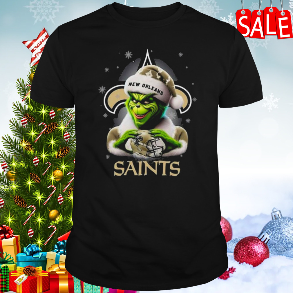 Grinch Perfect Gift For Fans Christmas New Orleans Saints T-shirt