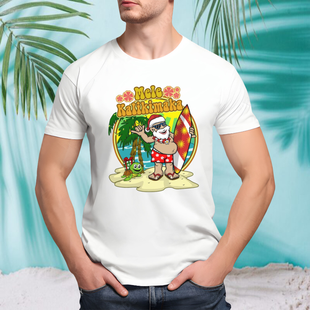 Surfer Santa Hawaiian Christmas shirt