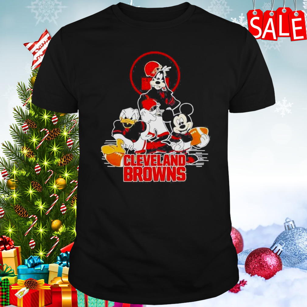 Cleveland Browns Mickey Mouse Donald Duck Goofy Football Nfl Shirt