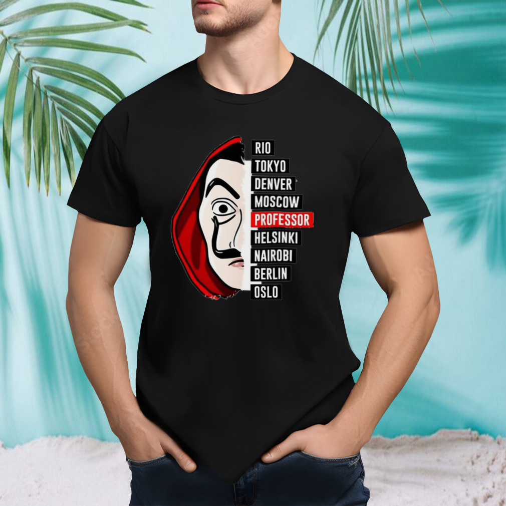 La Casa De Papel Iconic Mask Characters Name Money Heist Netflix shirt