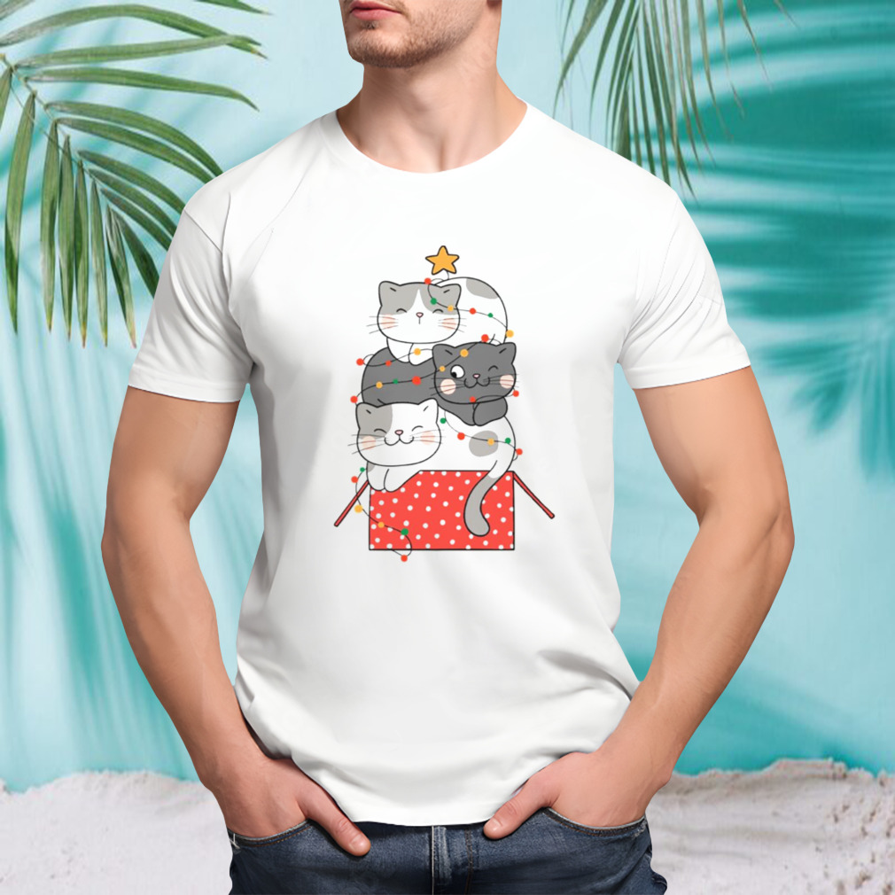 Meowy Christmas Tree Cat Lover shirt