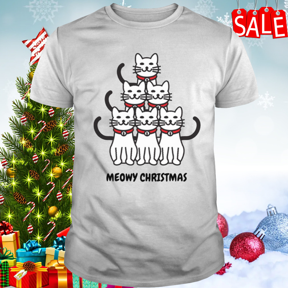 Meowy Christmas Tree Crazy Cat Lady shirt
