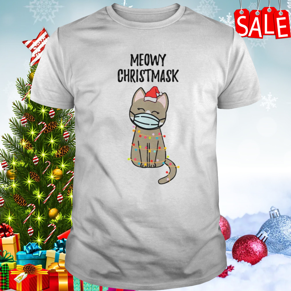 Meowy Christmask Cute Christmas Cat shirt