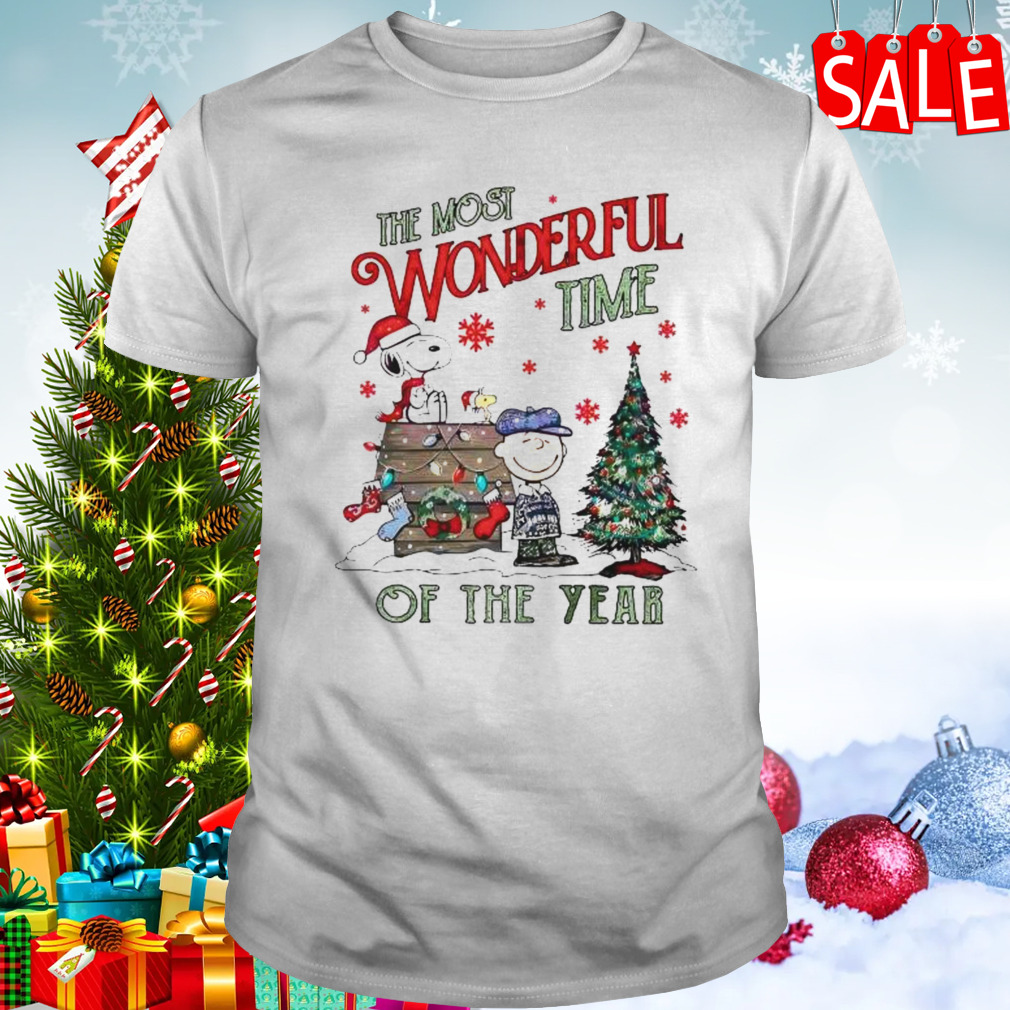 Peanuts Snoopy The Most Wonderful Time Of The Year Merry Christmas T-Shirt