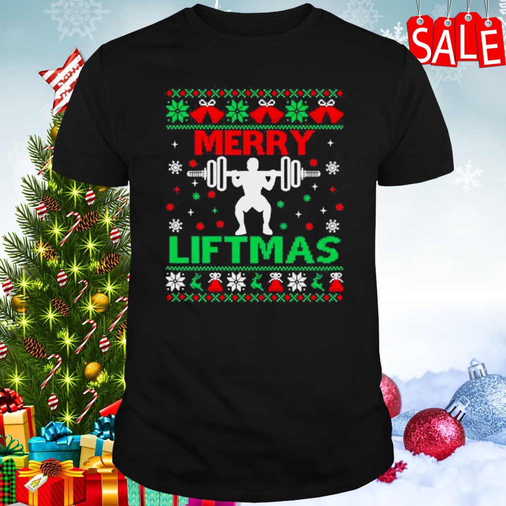 merry Liftmas Fitness Ugly Christmas Workout Gym T-shirt
