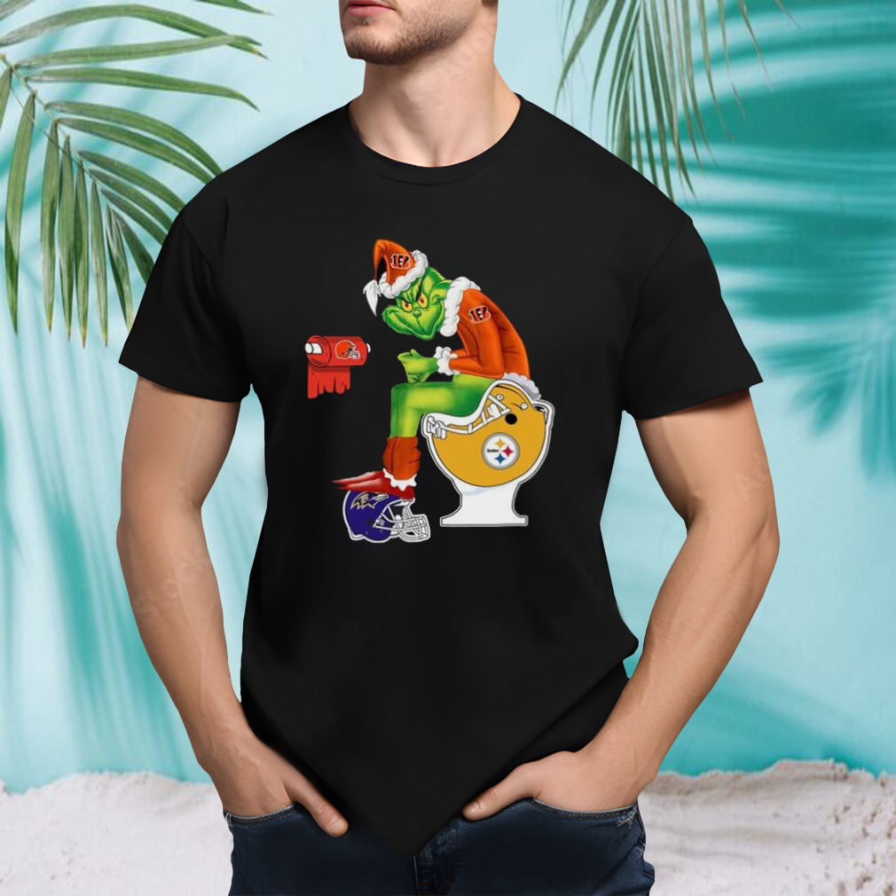 Grinch Santa Cincinnati Bengals toilet Christmas 2023 shirt