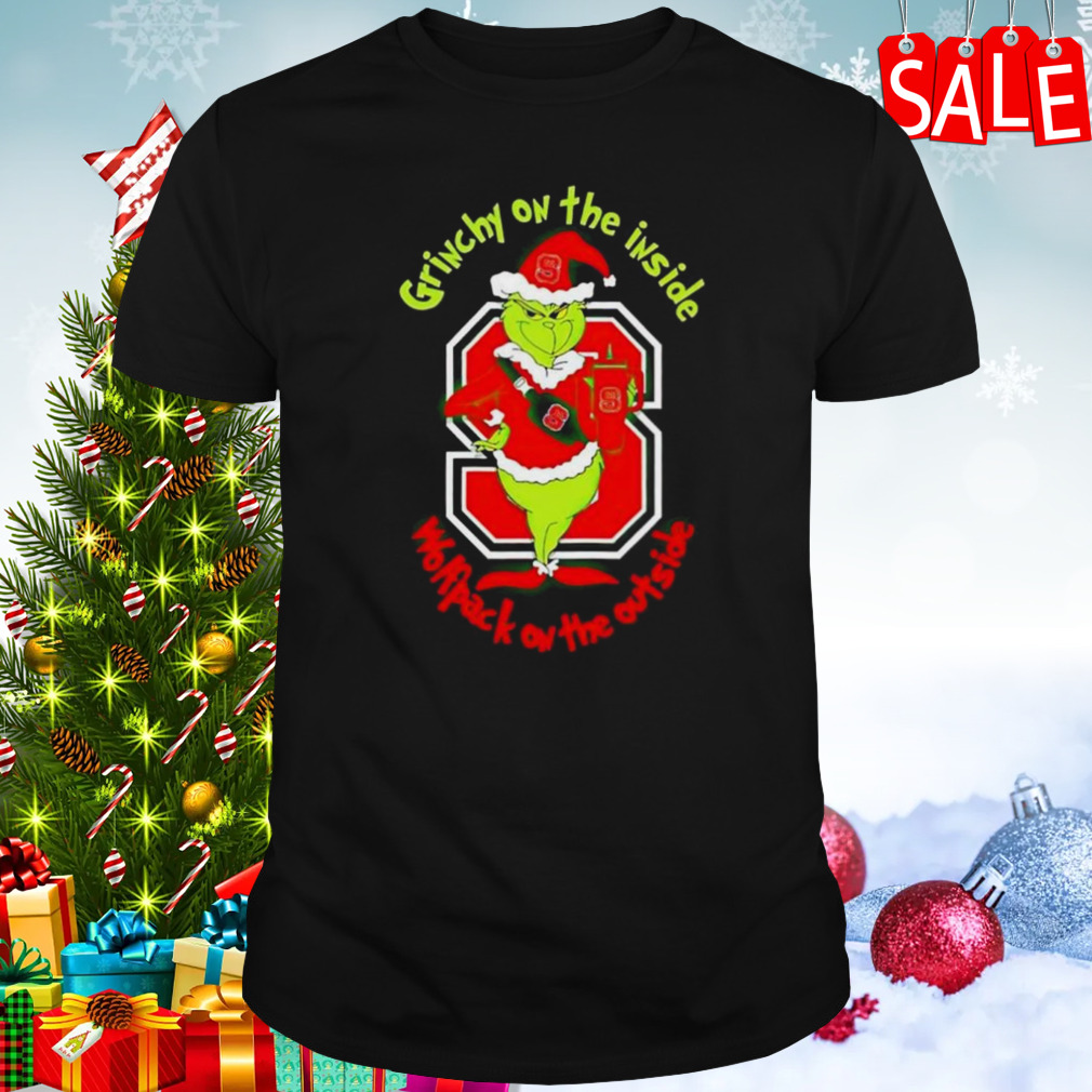 Grinchy On The Inside Nc State Wolfpack On The Outside Christmas T-shirt