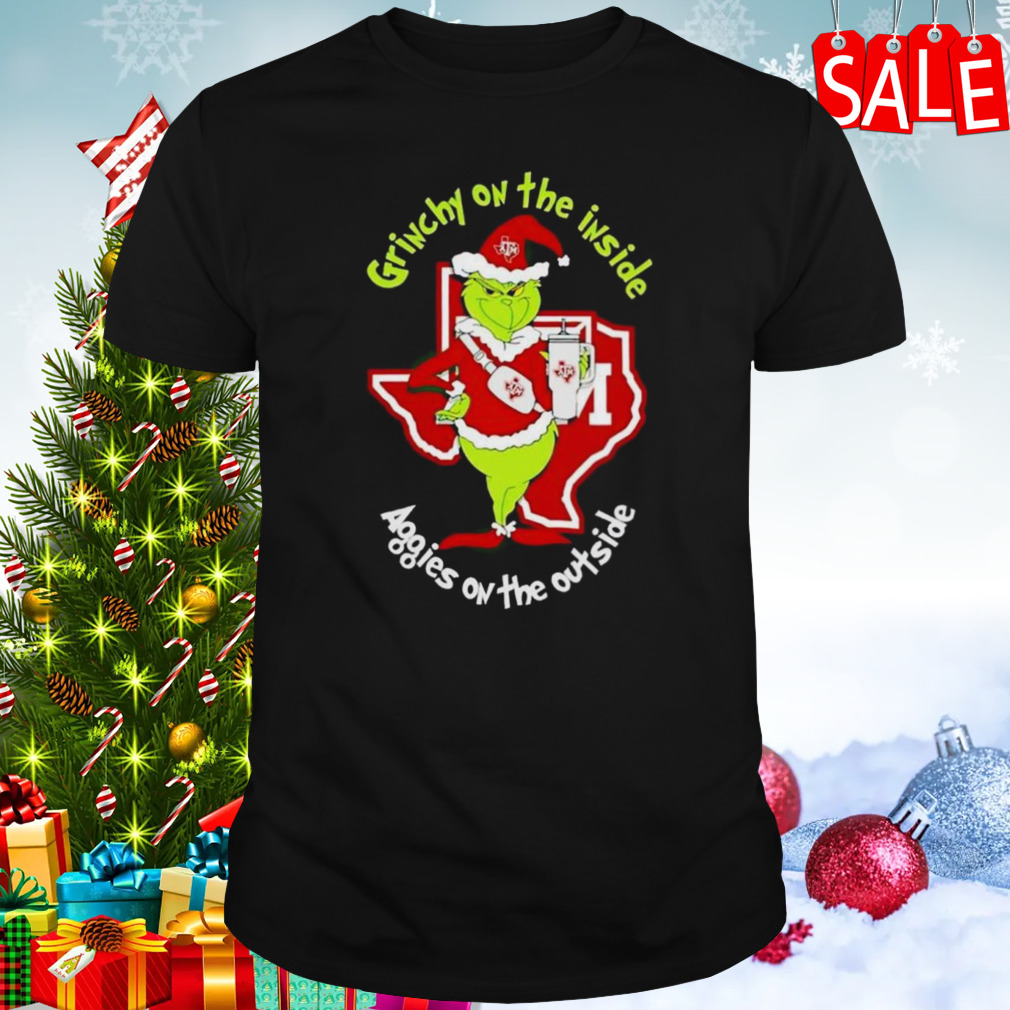Grinchy On The Inside Texas A&m Aggies On The Outside Christmas T-shirt