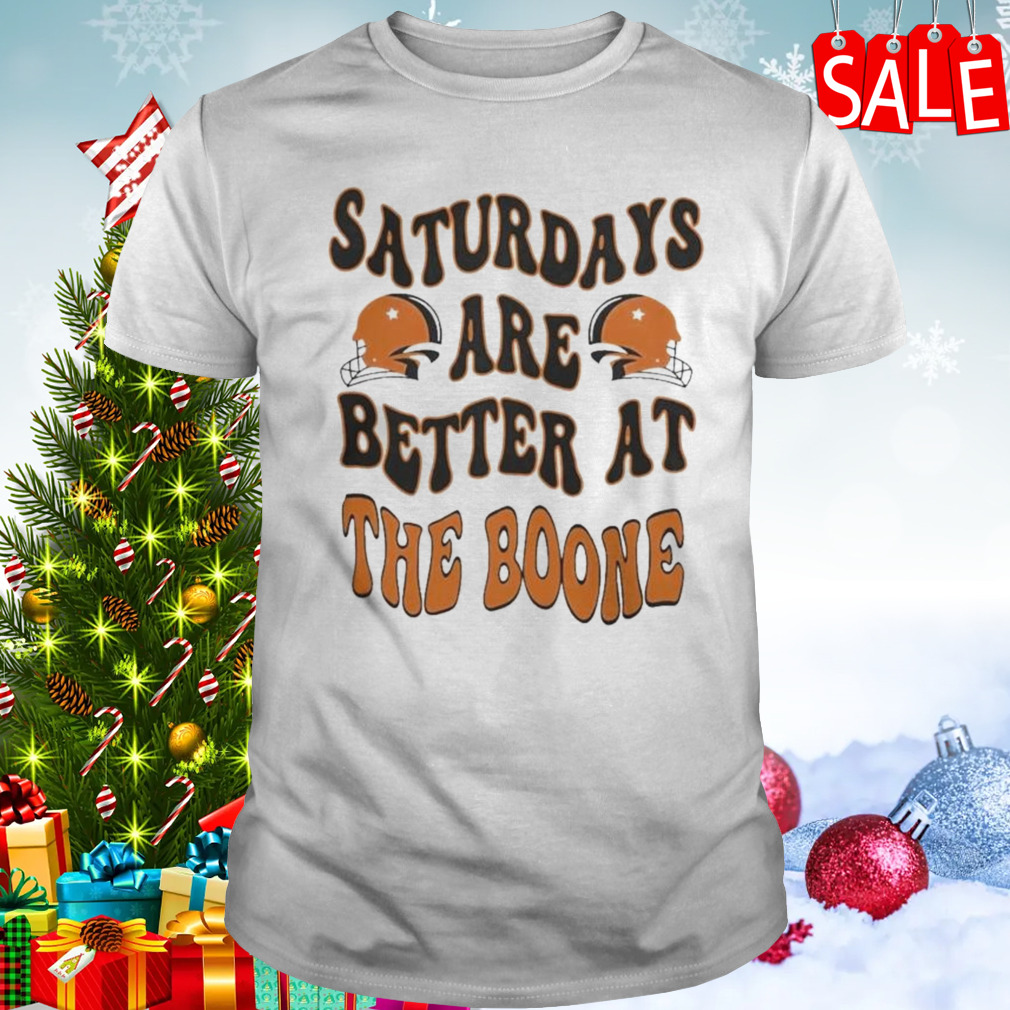 Oklahoma State Football Saturdays Are Better At The Boone 2023 Helmet T-shirt