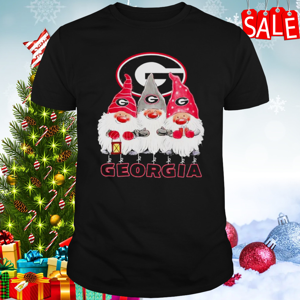 Santa Gnome Georgia Bulldogs Logo Merry Christmas Shirt
