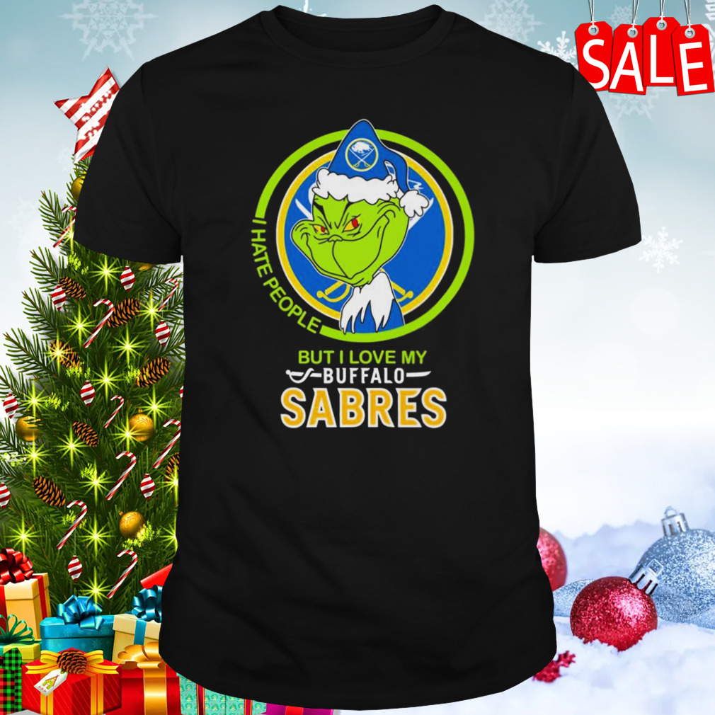 Santa Grinch I hate people but I love my Buffalo Sabres Merry Christmas shirt