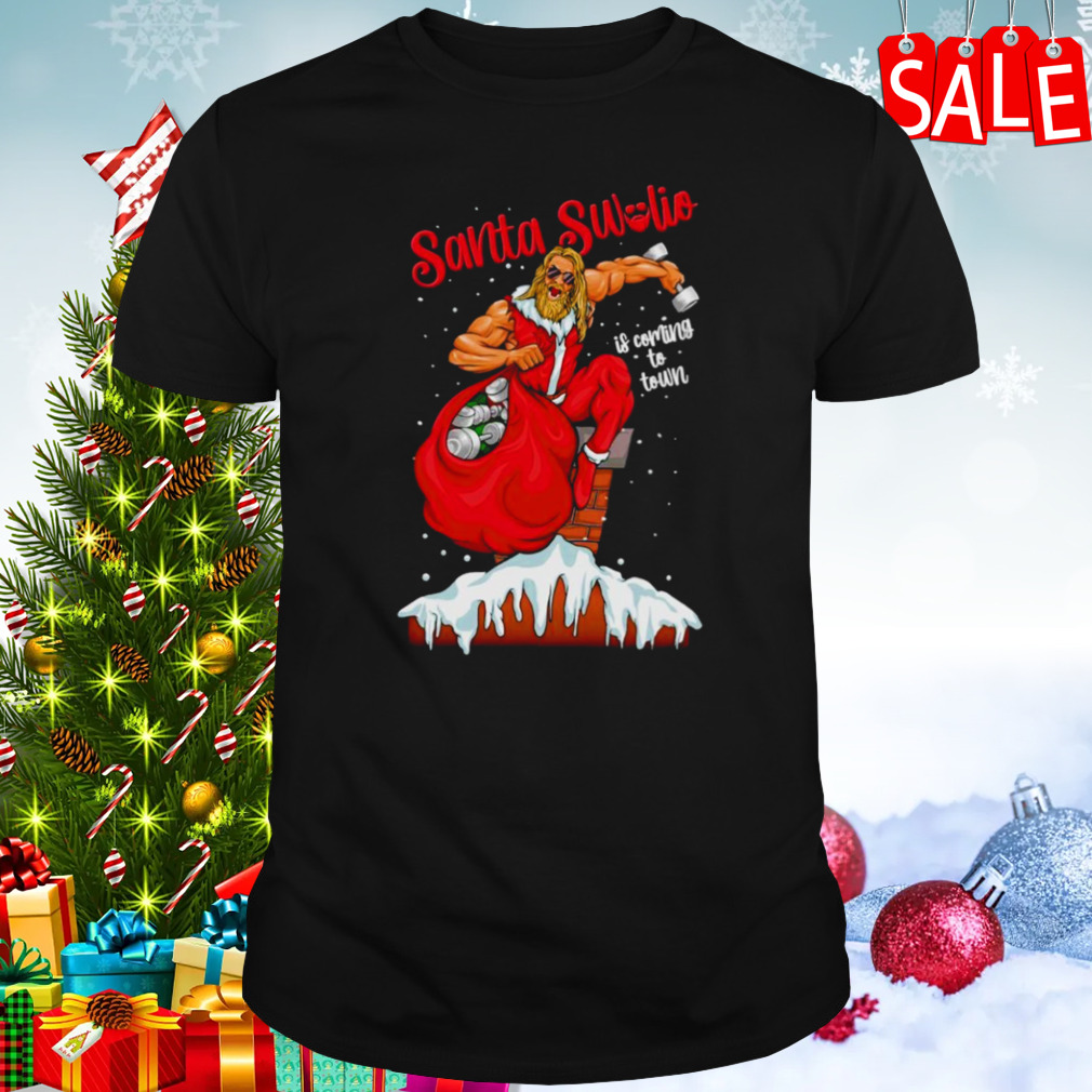 Santa swolio is coming to town shirt