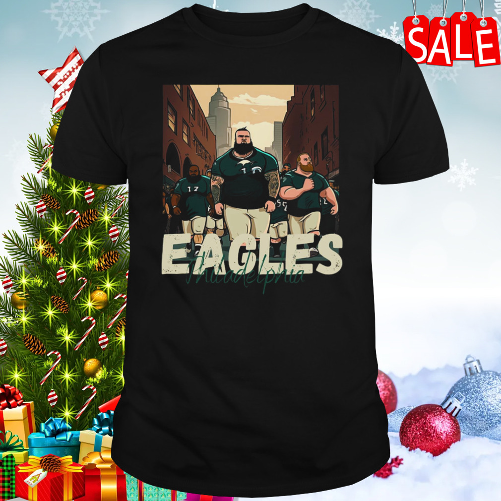 Philadelphia Eagles Football Player Graphic Design Cartoon Style Beautiful Artwork shirt