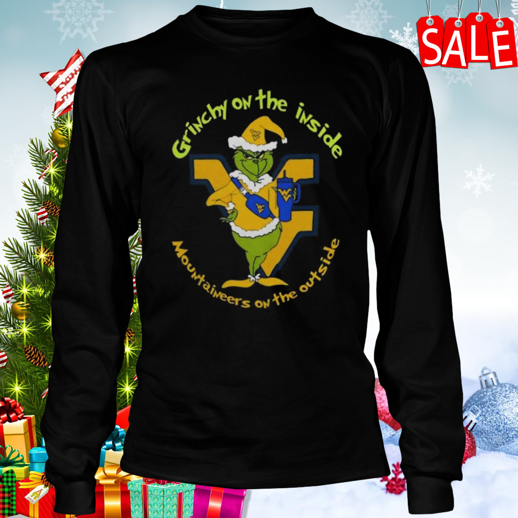 Grinchy On The Inside Virginia Mountaineers On The Outside Christmas Shirt 3 Longsleeve tshirt