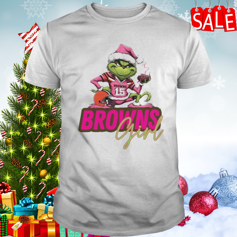 Santa Grinch Cleveland Browns Girl Christmas Shirt