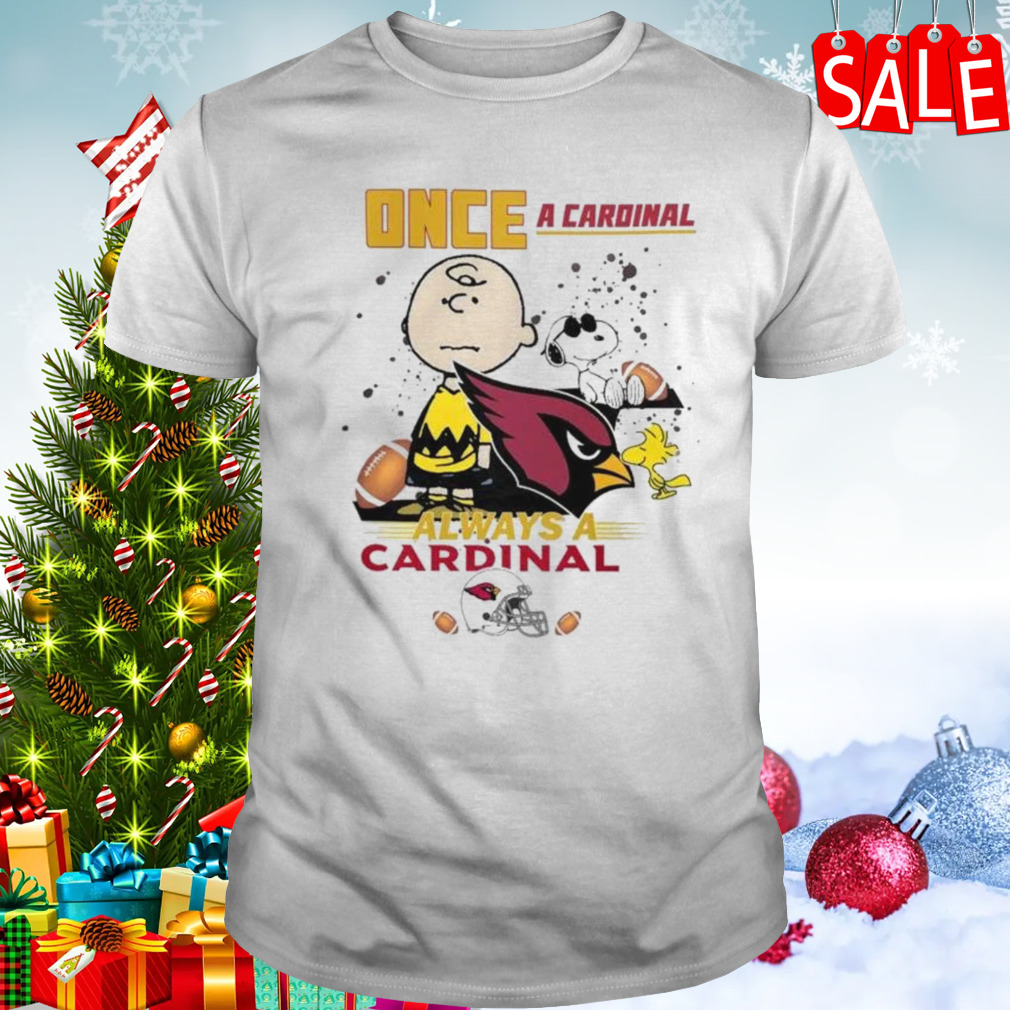 Arizona Cardinals Snoopy And Charlie Brown Once A Cardinal Always A Cardinal T-shirt