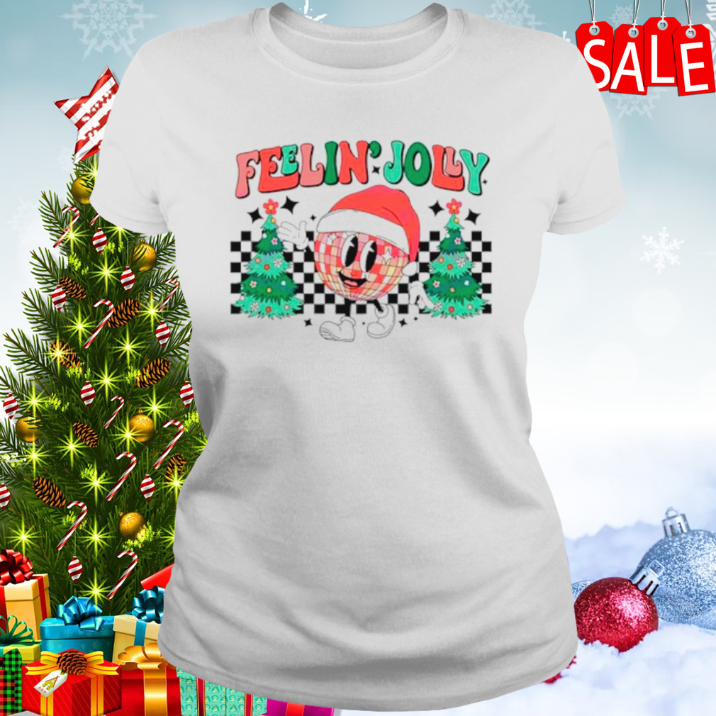 Feelin joly disco ball Christmas tree shirt 2 Women's shirt