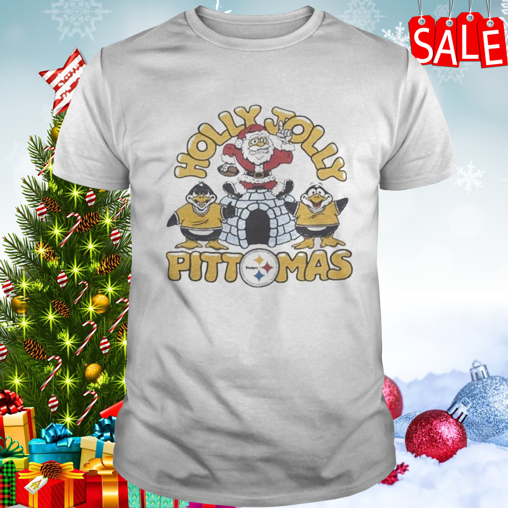 Pittsburgh Steelers Santa Claus Holly Jolly Pittmas Christmas T-shirt