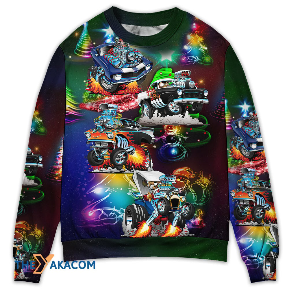 Car Christmas Neon Amazing Style Gift For Lover 3d Christmas Sweater
