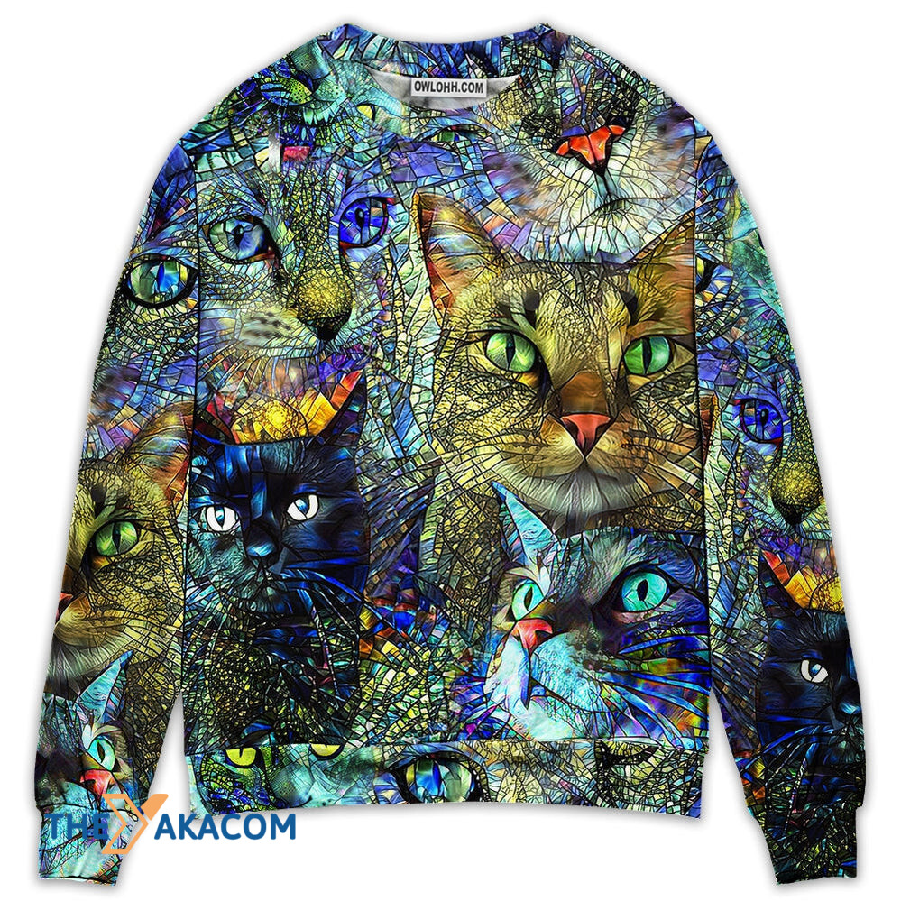 Cat Art Lover Cat Colorful Style Gift For Lover 3d Christmas Sweater