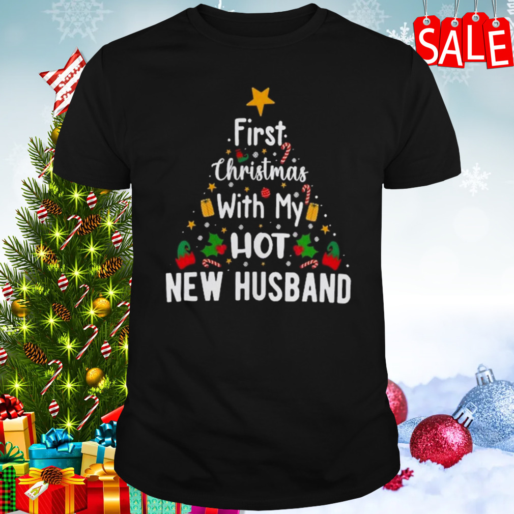First Christmas With My Hot New Husband Christmas Tree 2023 T-shirt