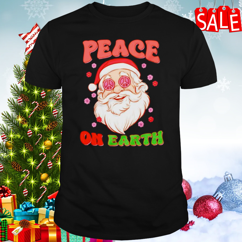 Santa Christmas peace on earth shirt