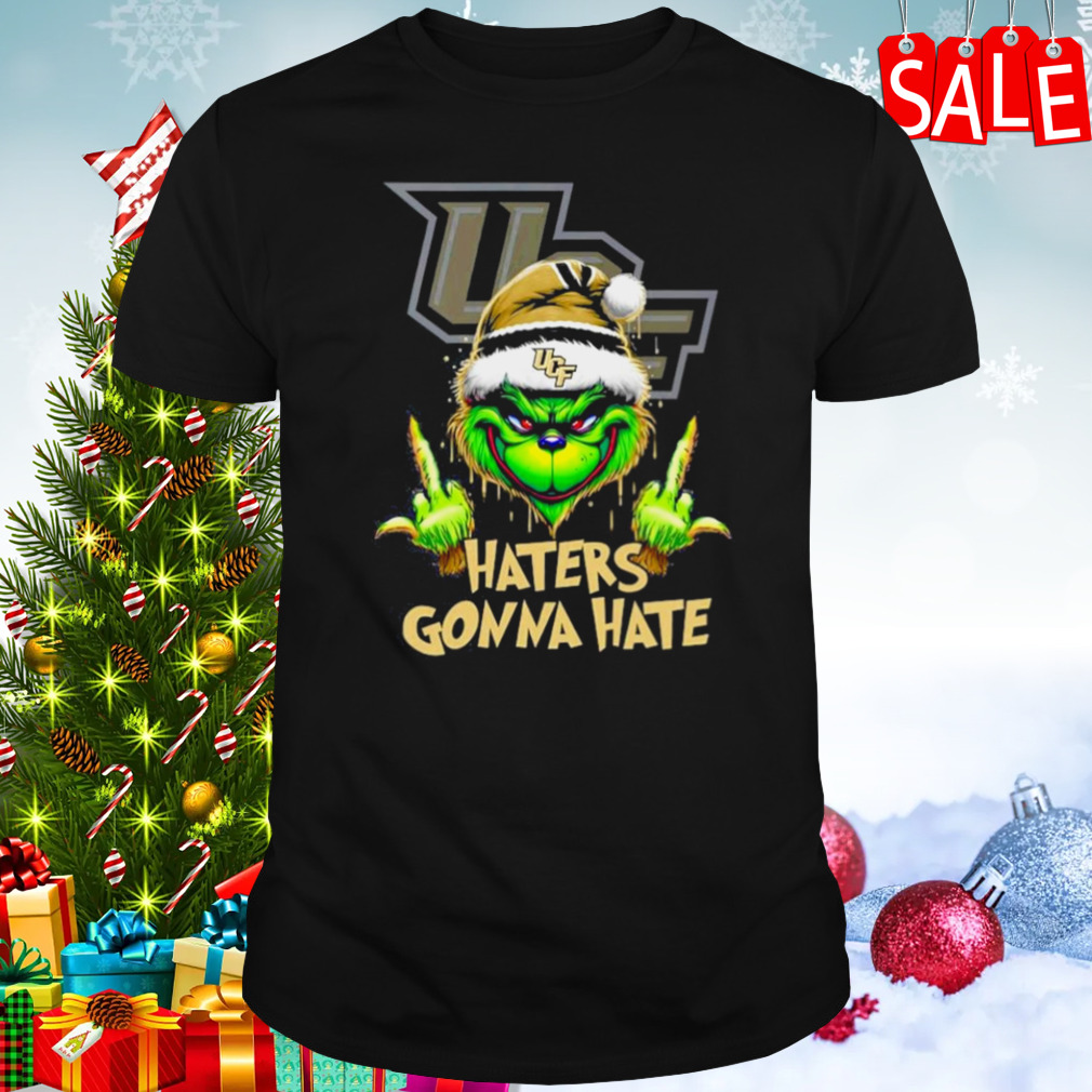 UCF Knights Grinch Santa Middle finger haters gonna hate shirt