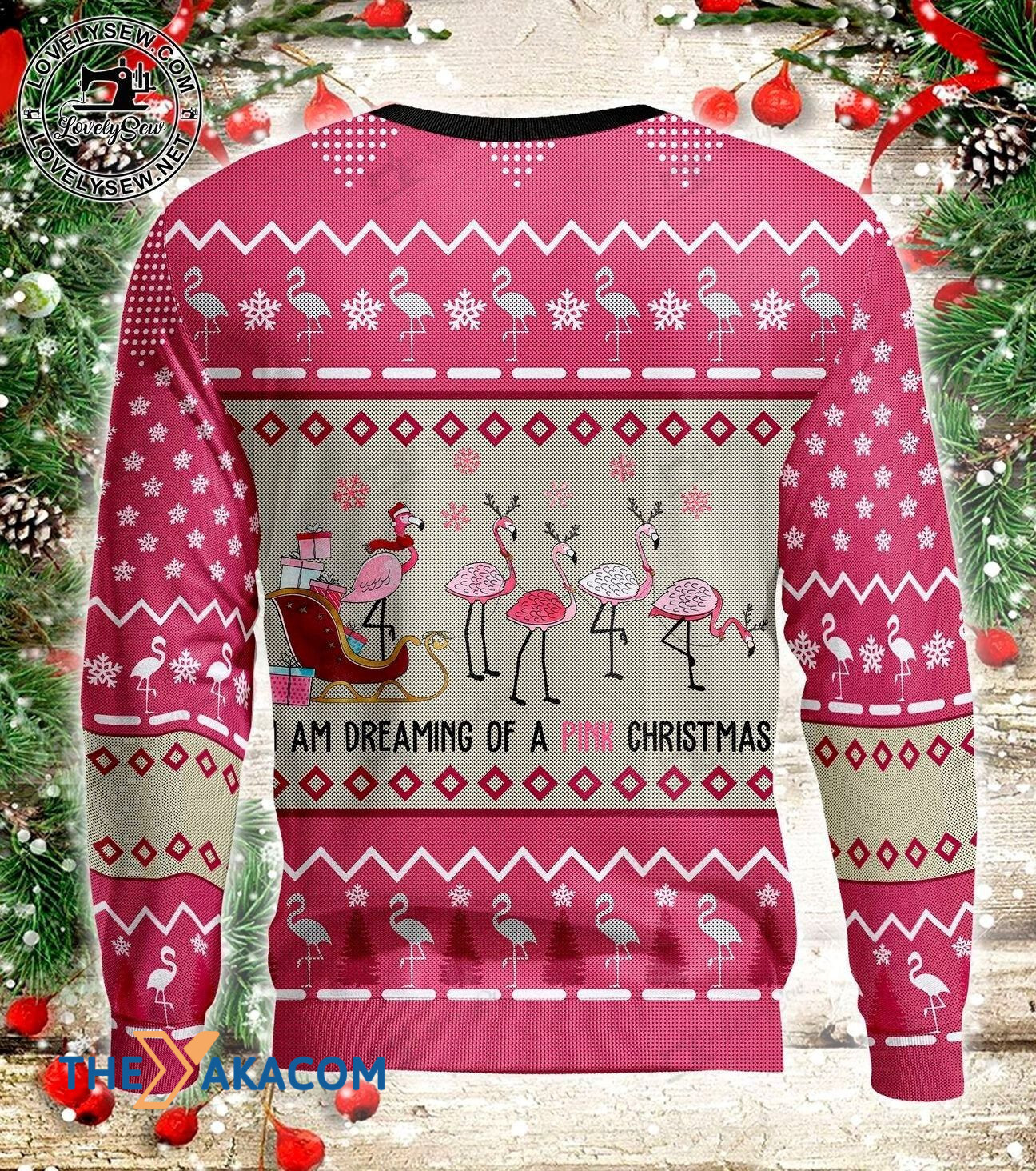 A Lot Of Flamingo Dream About Pink Christmas Gift For Christmas Ugly Christmas Sweater