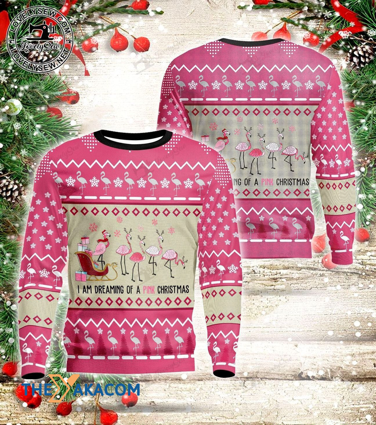 A Lot Of Flamingo Dream About Pink Christmas Gift For Christmas Ugly Christmas Sweater