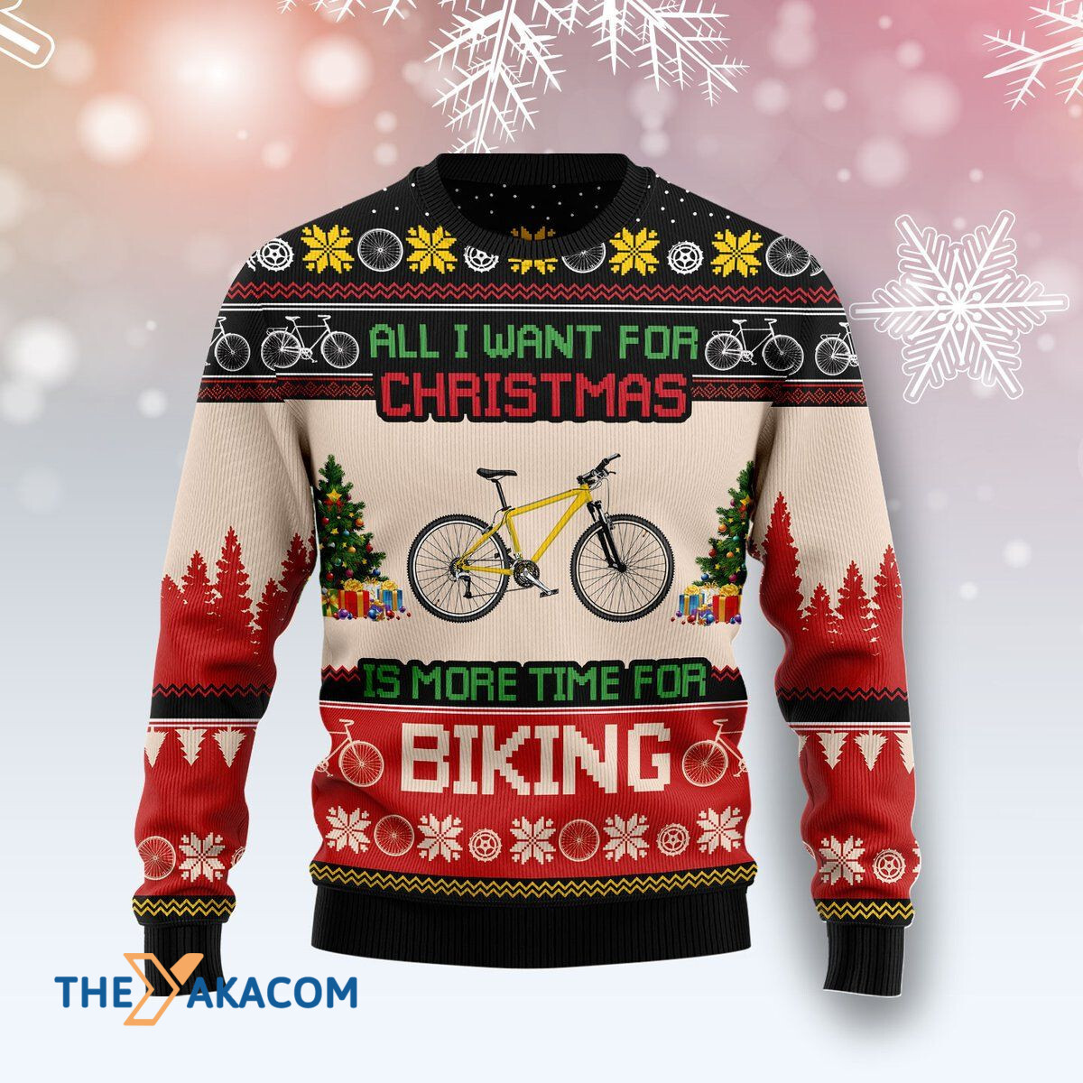 All I Want For Xmas Is More Time For Biking Awesome Gift For Christmas Ugly Christmas Sweater