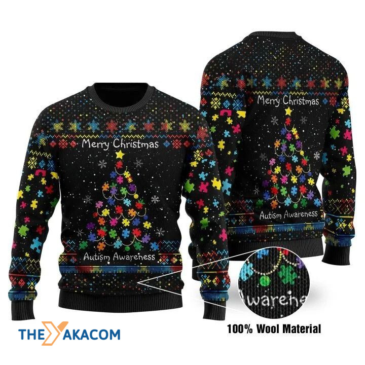 Autism Awareness Tree Merry Christmas Gift For Christmas Ugly Christmas Sweater
