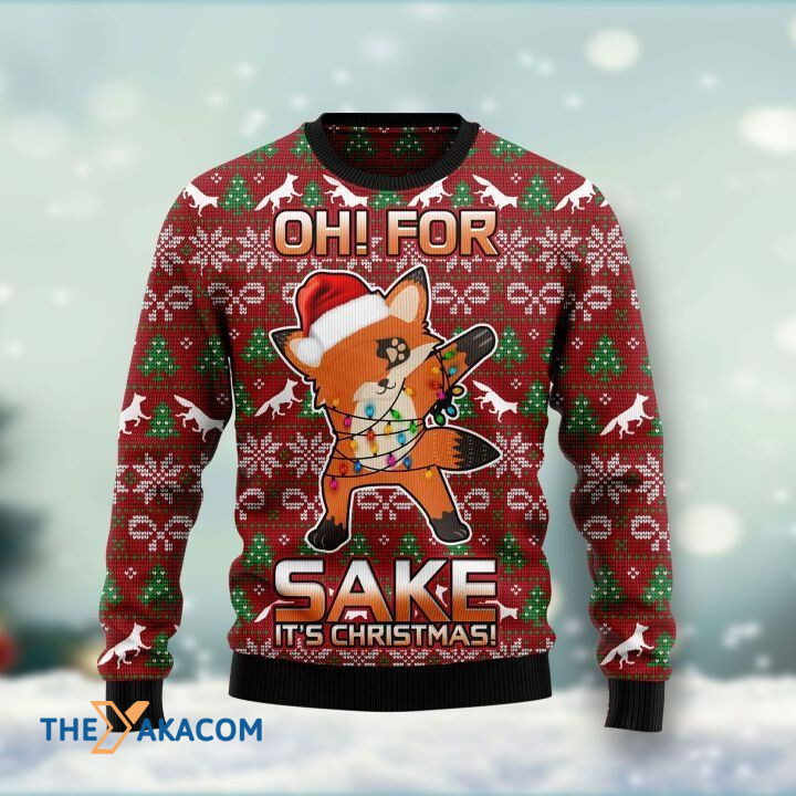 Awesome Fox With Light Oh For Sake It_s Christmas Gift For Christmas Ugly Christmas Sweater Awesome Fox With Light Oh For Sake It_s Christmas Gift For Christmas Ugly Christmas Sweater