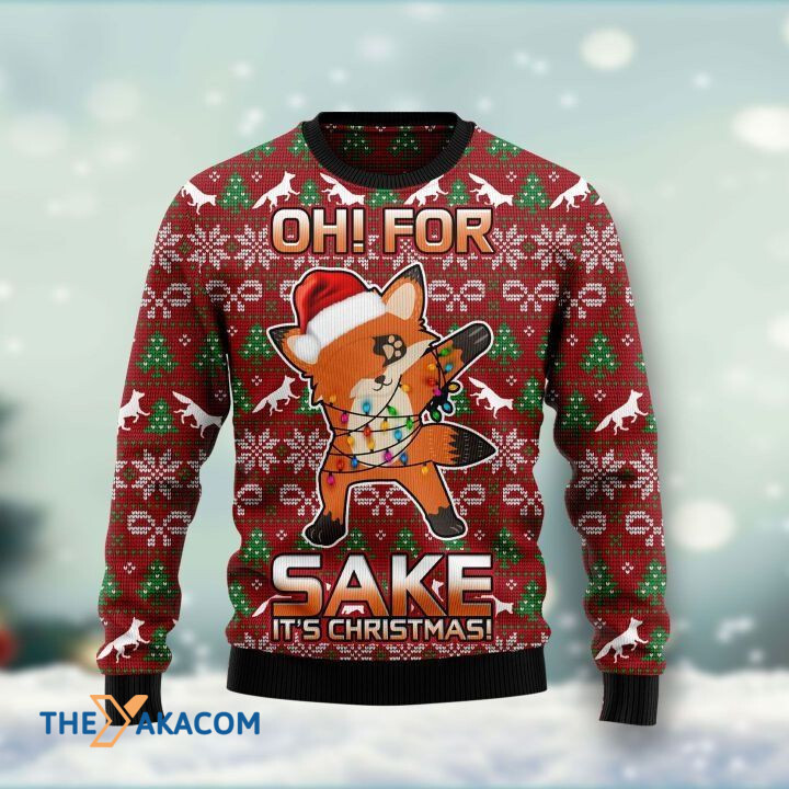 Awesome Fox With Light Oh For Sake It_s Christmas Gift For Christmas Ugly Christmas Sweater