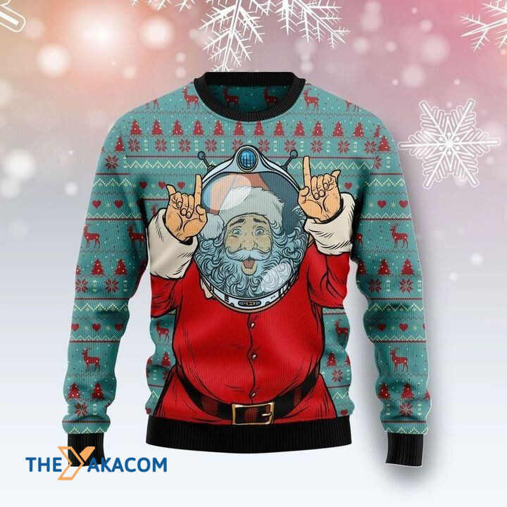 Awesome Santa Claus Astronaut Gift For Christmas Ugly Christmas Sweater