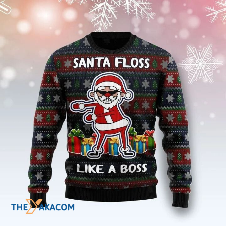 Awesome Santa Claus Dancing Santa Floss Like A Boss Gift For Christmas Ugly Christmas Sweater