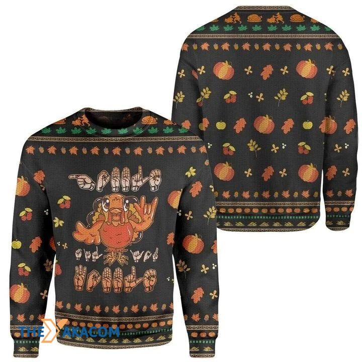 Awesome Turkey And Food Gift For Christmas Ugly Christmas Sweater