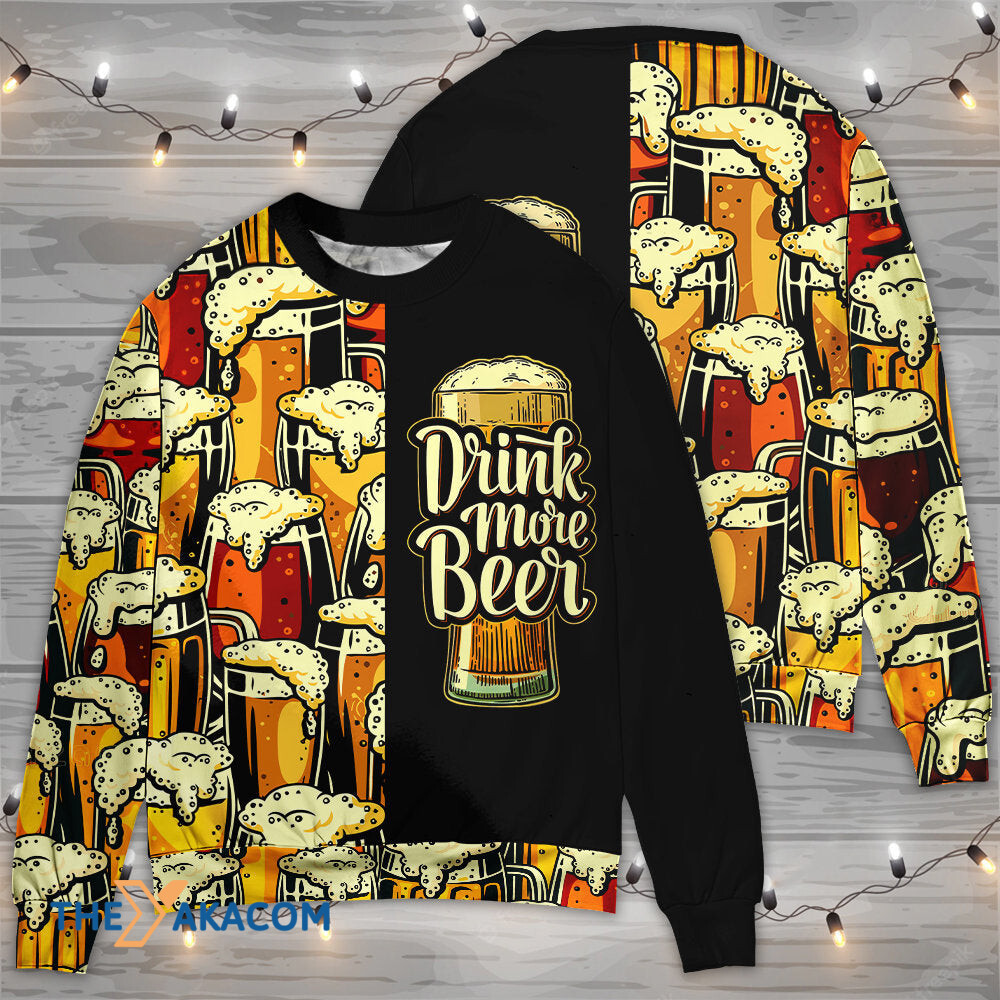 Beer Favorite Drink More Beer Gift For Lover Ugly Christmas Sweater