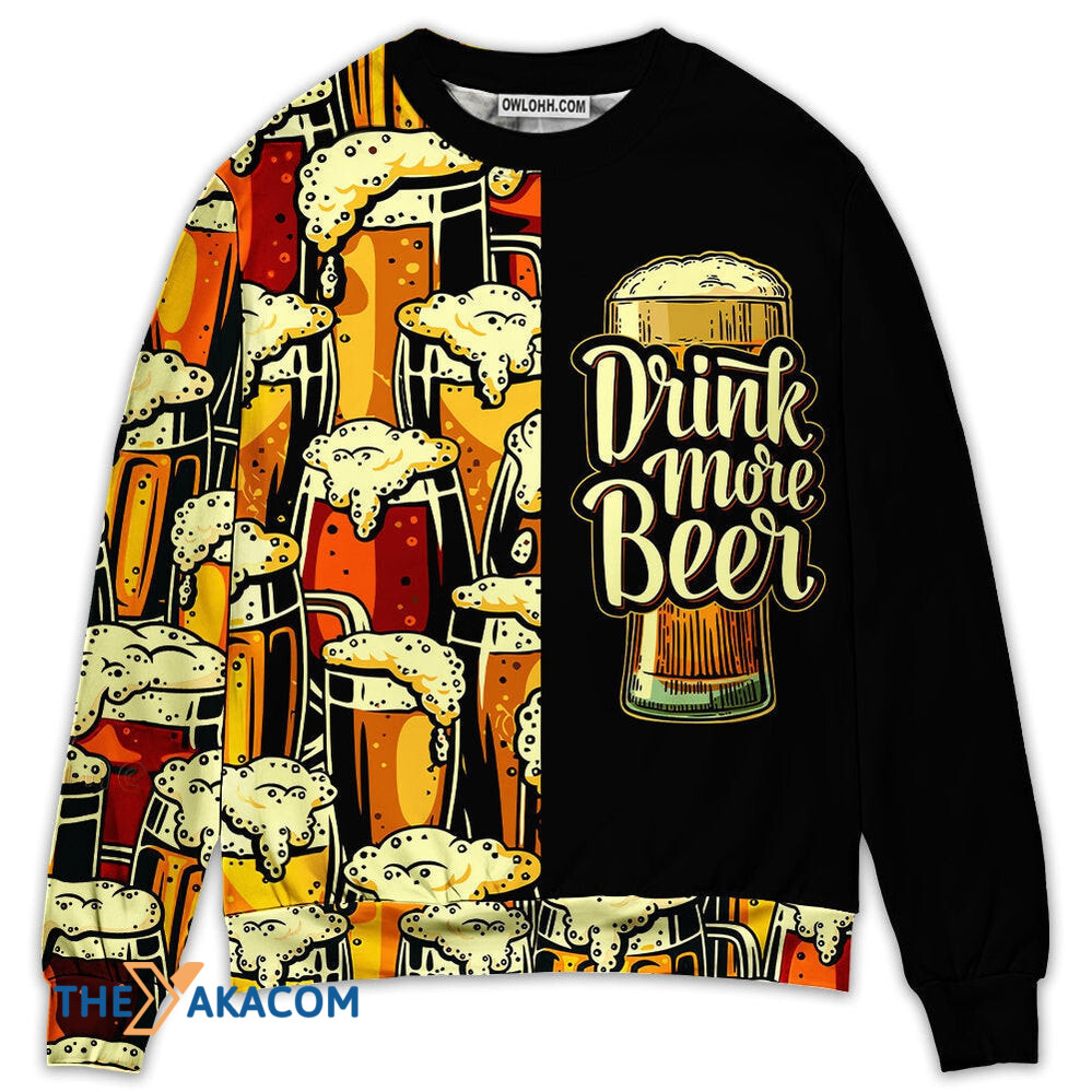 Beer Favorite Drink More Beer Gift For Lover Ugly Christmas Sweater