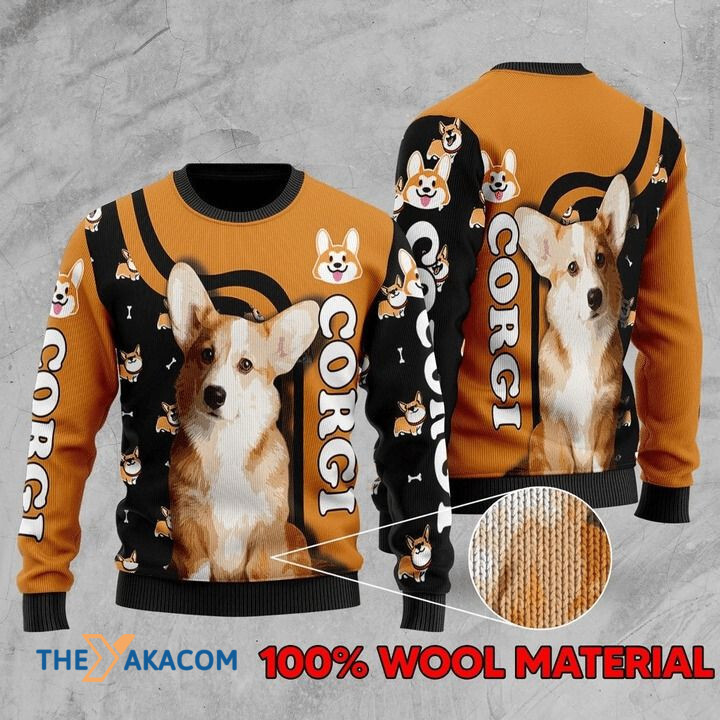 Black And Orange Lovely Corgi Gift For Christmas Ugly Christmas Sweater