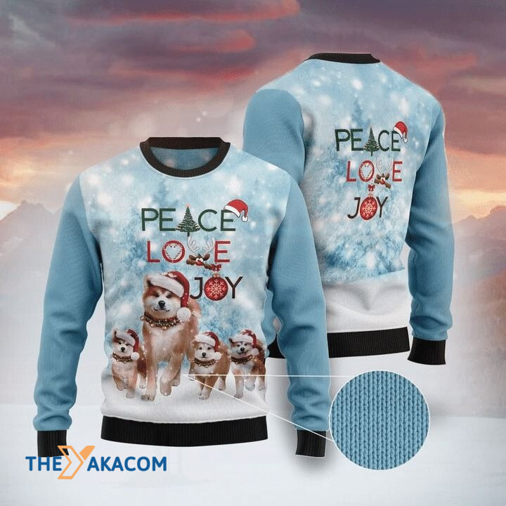 Christmas Akita Family In Winter Peace Love Joy Gift For Christmas Ugly Christmas Sweater Christmas Akita Family In Winter Peace Love Joy Gift For Christmas Ugly Christmas Sweater
