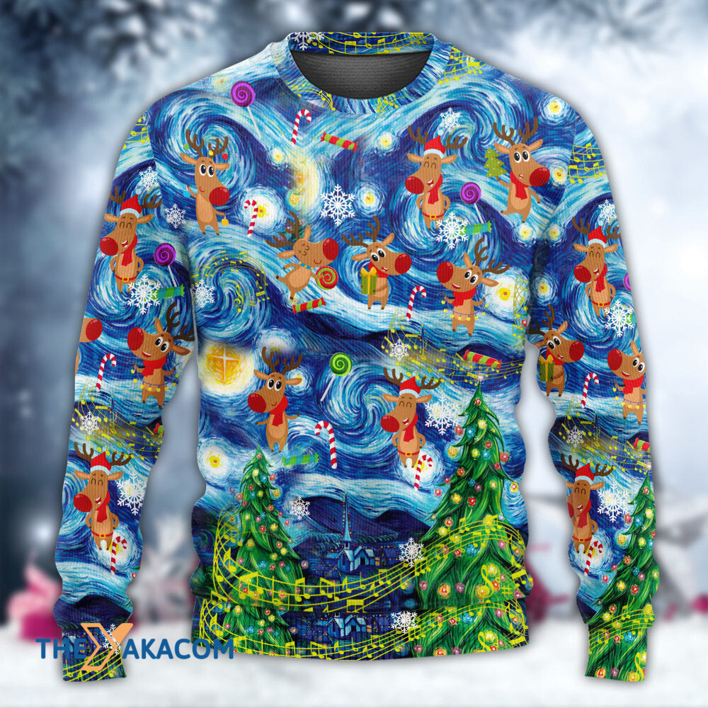 Christmas Dancing Reindeers Happy Gift For Lover Ugly Christmas Sweater
