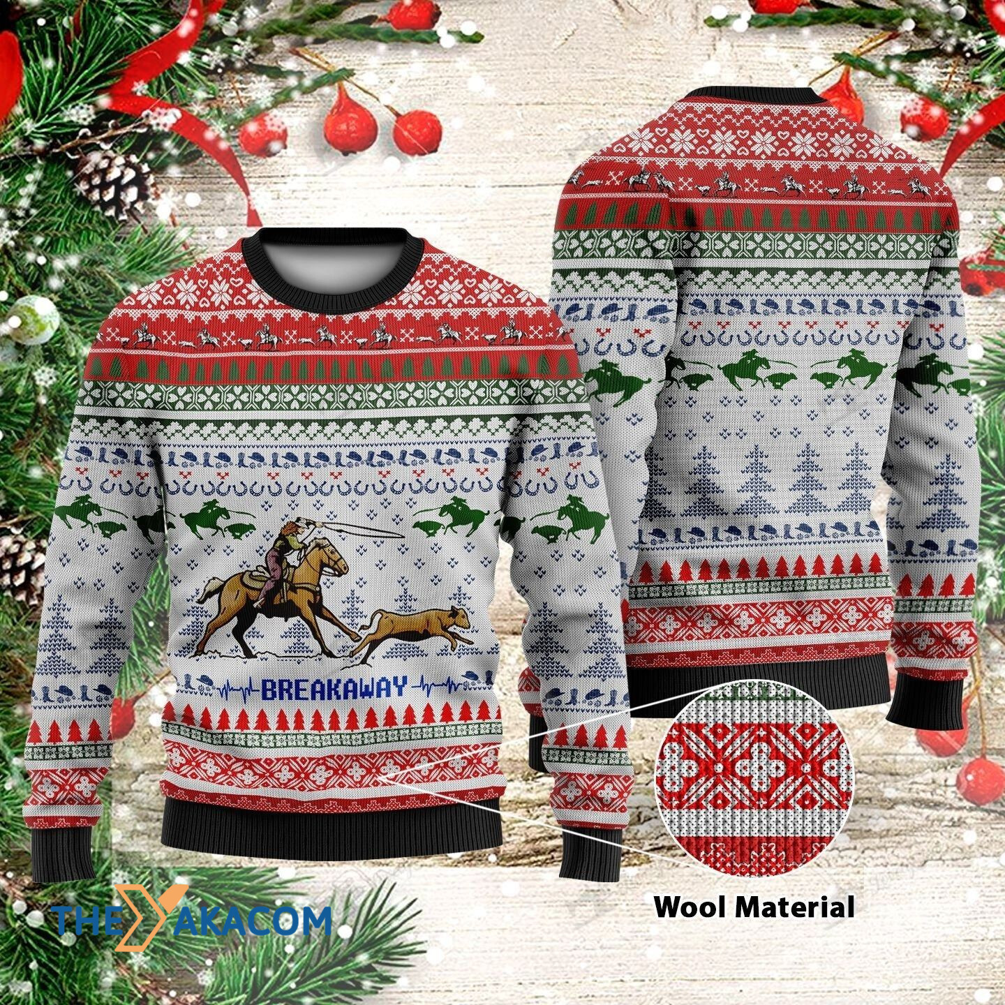 Christmas Day_s Horse Riding Girl Breakaway Gift For Christmas Ugly Christmas Sweater