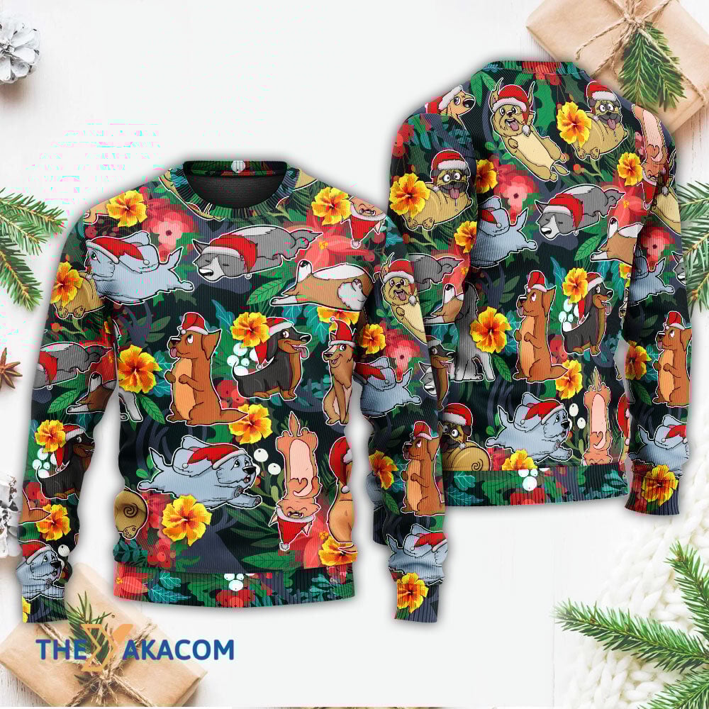 Christmas Dog Santa Merry Xmas Gift For Lover Ugly Christmas Sweater