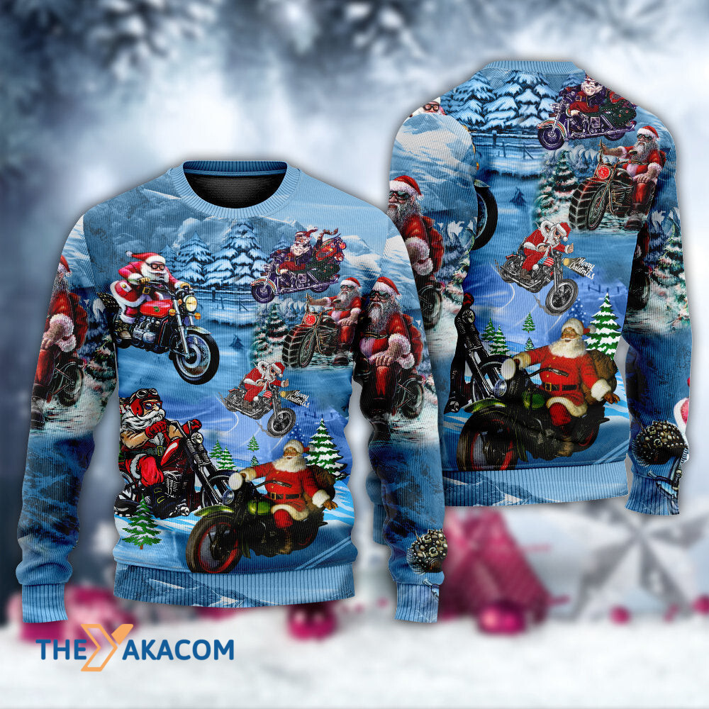 Christmas Driving With Santa Claus Gift For Lover Ugly Christmas Sweater
