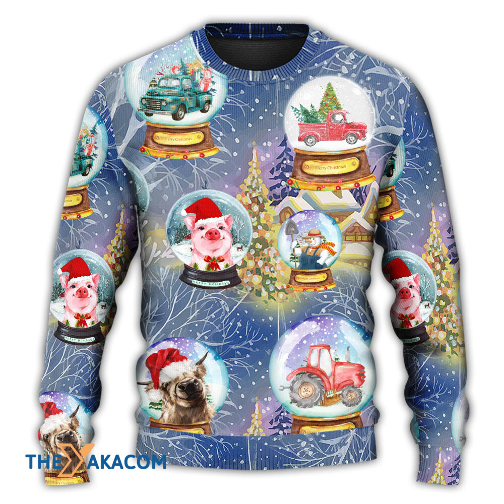 Christmas Farmer Xmas Funny Global Gift For Lover Ugly Christmas Sweater