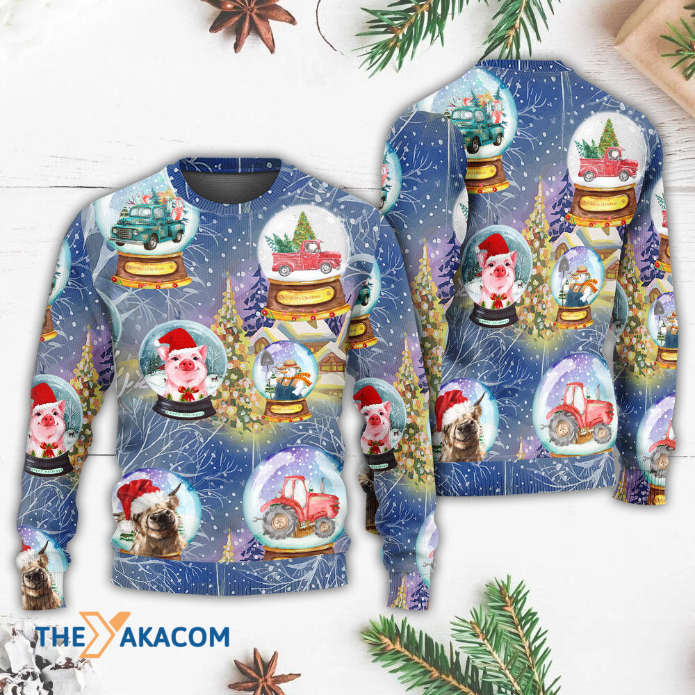 Christmas Farmer Xmas Funny Global Gift For Lover Ugly Christmas Sweater