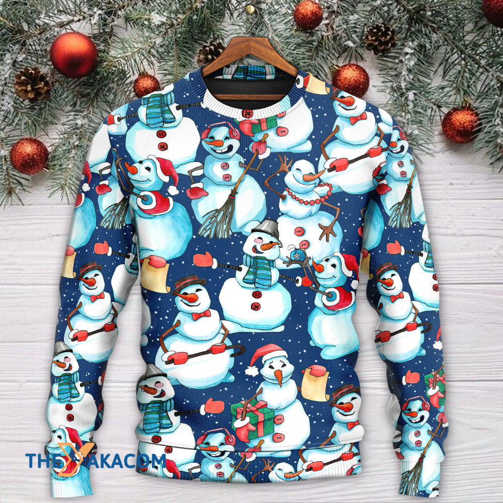 Christmas Happy Snowman Xmas Gift For Lover Ugly Christmas Sweater
