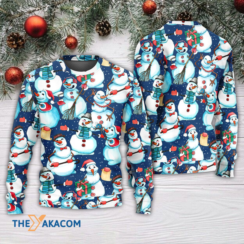 Christmas Happy Snowman Xmas Gift For Lover Ugly Christmas Sweater