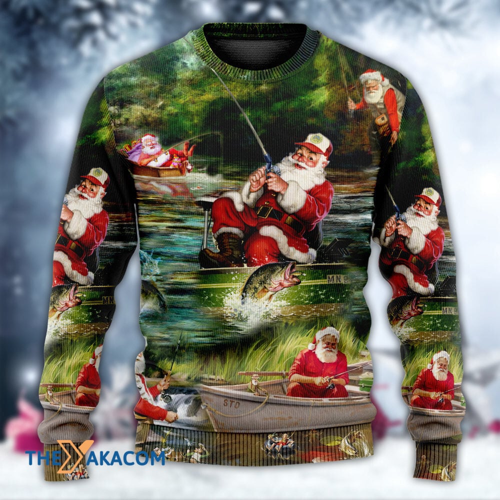 Christmas Merry Fishmasand A Happy New Reel Gift For Lover Ugly Christmas Sweater