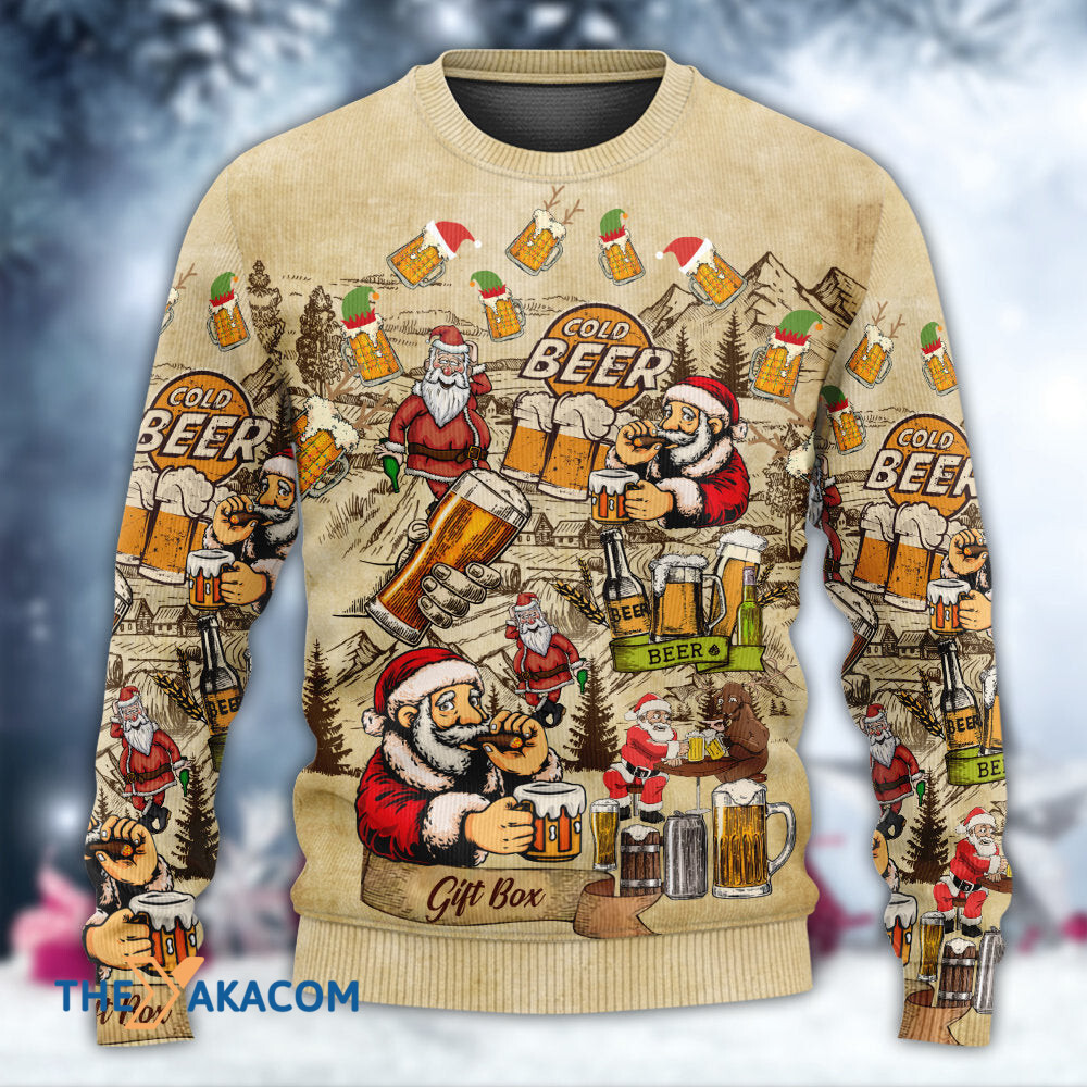 Christmas Merry Xmas Love Beer Gift For Lover Ugly Christmas Sweater